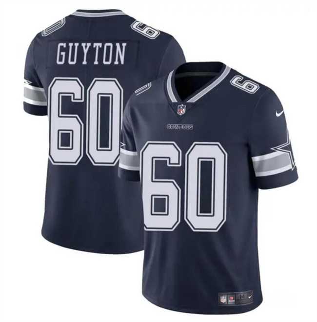 Men & Women & Youth Dallas Cowboys #60 Tyler Guyton Navy 2024 Draft Vapor Untouchable Limited Stitched Jersey